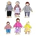 NUOLUX Familiepuppen Spielset Hölzern Figur Set Puppenfamilien Puppenhaus für Kinder Spiel Haus Geschenk Holz 6 Personen